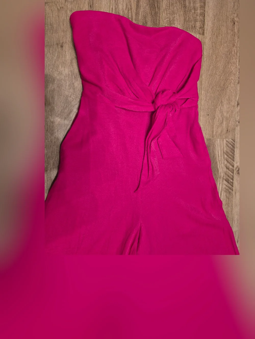 Anthropologie Maeve Women's Feminine Pink Strapless Wide Crop Leg Jumpsuit 0/XS - Picture 4 of 9